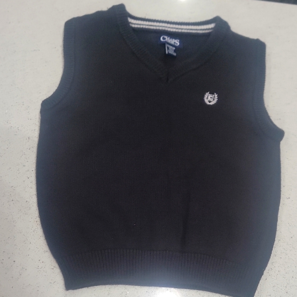 Chaps Charcoal Sleeveless Knit Vest